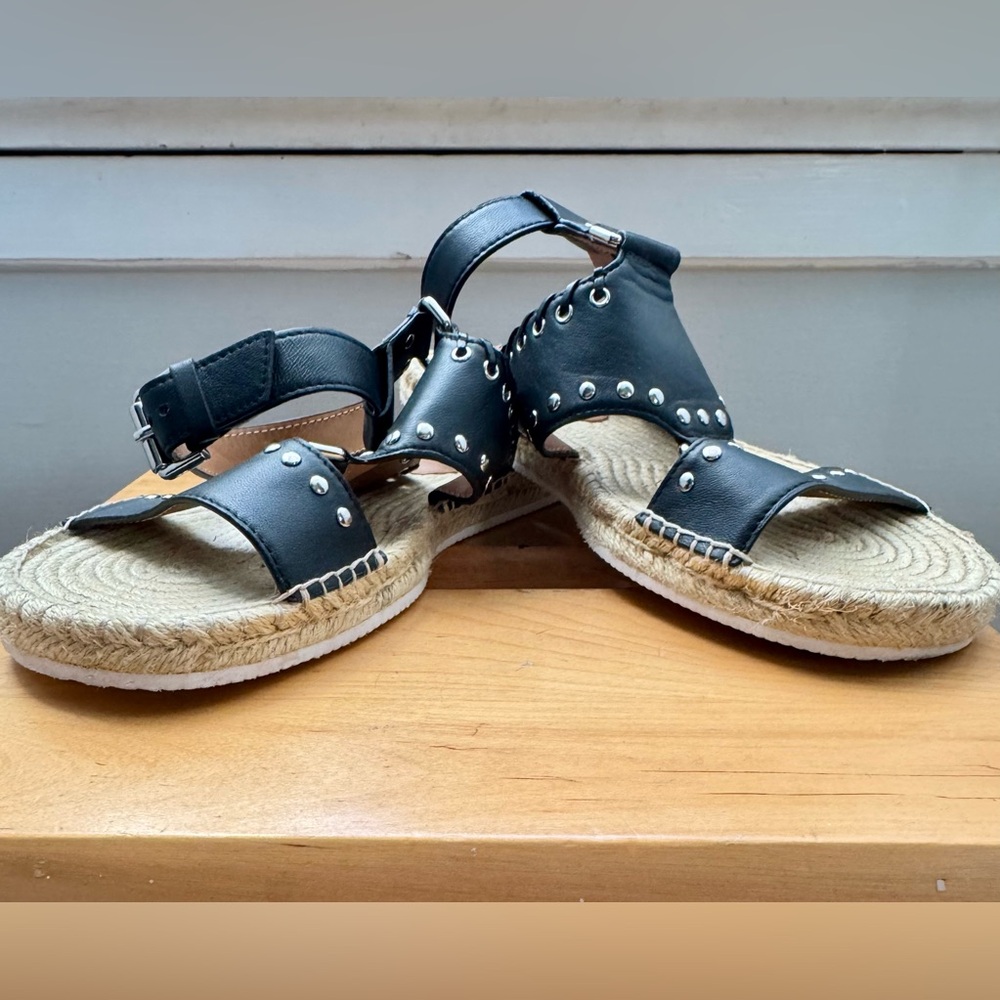 See by Chloe Black Studded Espadrille Sandals EU 37